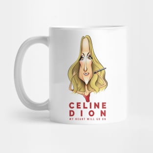 celine dion red suit Mug